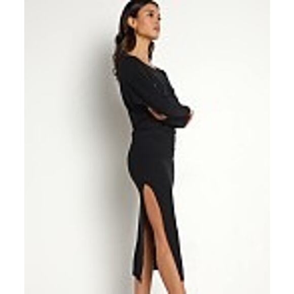 STILLWATER Did it Again Rib Dress Long Sleeve Midi Dress in Black Women’s Medium - Picture 3 of 13
